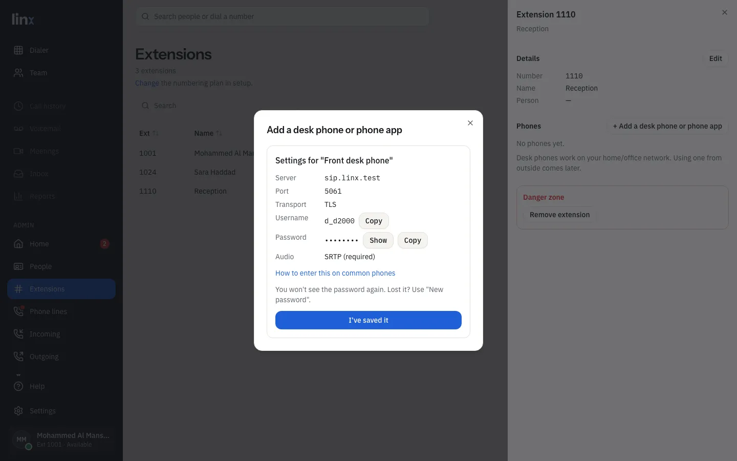 Adding a desk phone