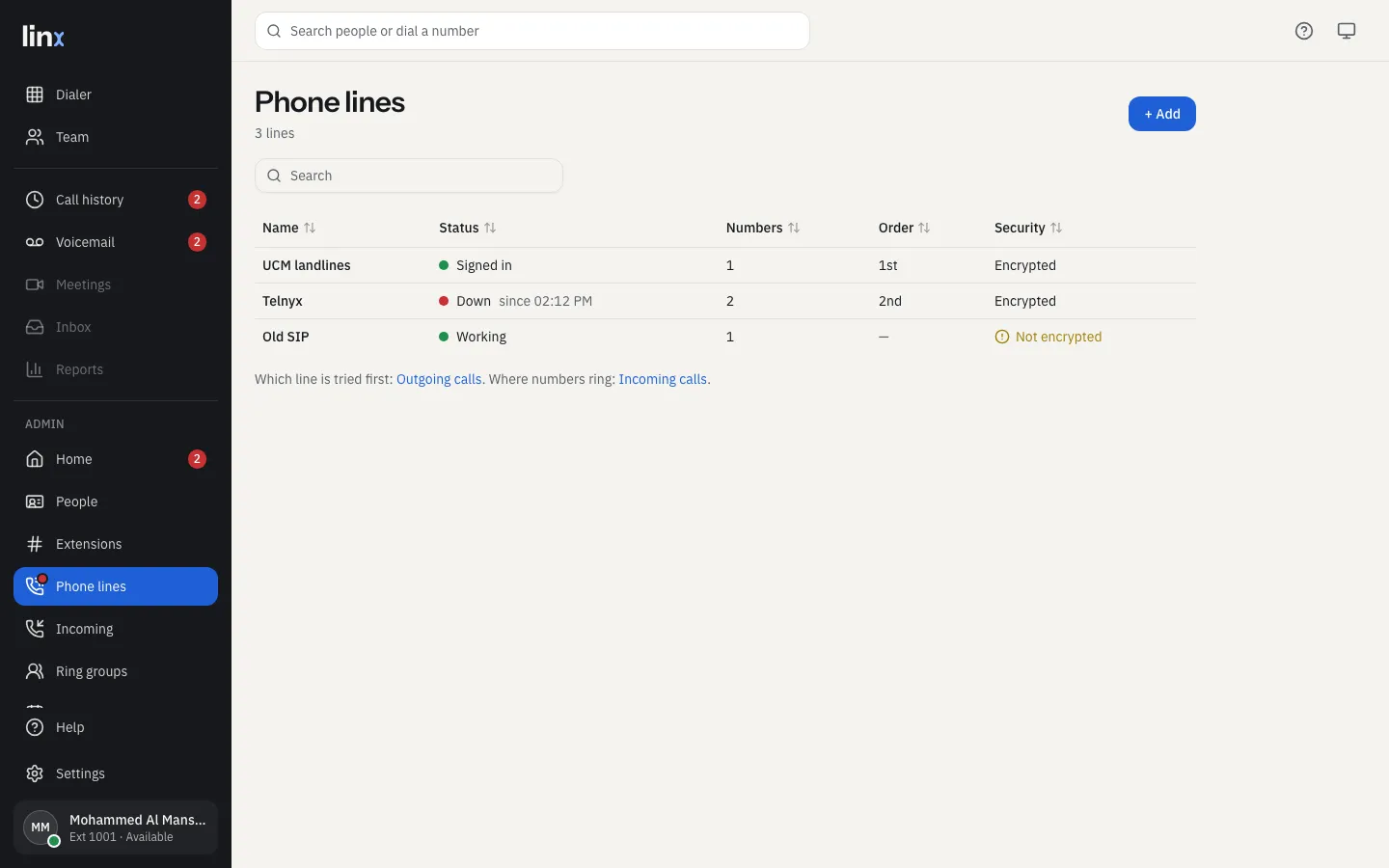 Phone lines